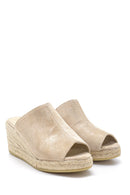 Women's Suede Heel Detailed Slippers | Derimod Women's Suede Heel Detailed Slippers | Derimod
