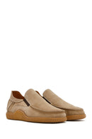 Men's Beige Nubuck Leather Casual Loafer | Derimod Men's Beige Nubuck Leather Casual Loafer | Derimod
