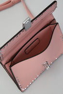 Pink Women's Crossbody Bag with Staple Detail | Derimod Pink Women's Crossbody Bag with Staple Detail | Derimod