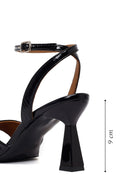 Woman Black Ankle-Strap Buckle Thick-Heel Leather Sandal | Derimod Woman Black Ankle-Strap Buckle Thick-Heel Leather Sandal | Derimod