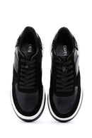 Women's Black Suede Leather Sneaker | Derimod Women's Black Suede Leather Sneaker | Derimod