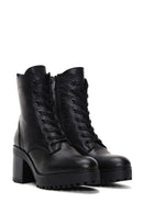 Women's Black Leather Heeled Boots | Derimod Women's Black Leather Heeled Boots | Derimod