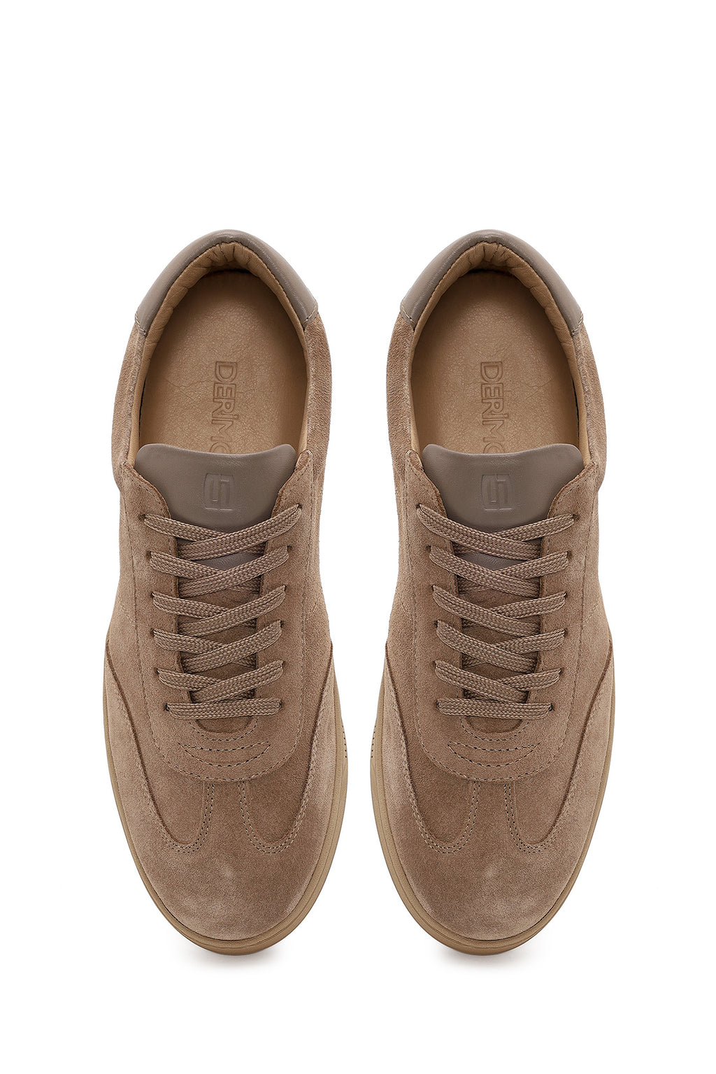 Erkek Bej Bağcıklı Süet Deri Sneaker