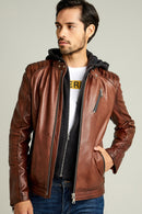 Lebron Men's Leather Jacket | Derimod Lebron Men's Leather Jacket | Derimod