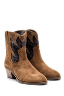 Women's Suede Leather Cowboy Boots | Derimod Women's Suede Leather Cowboy Boots | Derimod