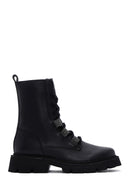 Women's Black Leather Zippered Boots | Derimod Women's Black Leather Zippered Boots | Derimod