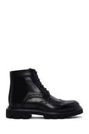 Men's Black Leather Zippered Boots | Derimod Men's Black Leather Zippered Boots | Derimod