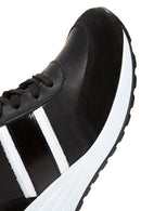 Kadın Siyah Deri Dolgu Topuklu Sneaker | Derimod Kadın Siyah Deri Dolgu Topuklu Sneaker | Derimod