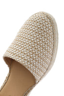 Women's Beige Buckle Ankle Wedge Heel Straw Leather Espadrille Sandals | Derimod Women's Beige Buckle Ankle Wedge Heel Straw Leather Espadrille Sandals | Derimod