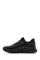 Men's Black Lace-Up Thick-Soled Leather Casual Sneaker | Derimod Men's Black Lace-Up Thick-Soled Leather Casual Sneaker | Derimod