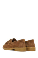 Women's Tan Tassel Suede Leather Loafer | Derimod Women's Tan Tassel Suede Leather Loafer | Derimod