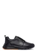Men's Black Lace-Up Leather Casual Sneakers | Derimod Men's Black Lace-Up Leather Casual Sneakers | Derimod
