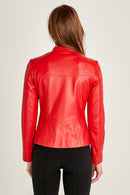 Iris Women's Leather Jacket | Derimod Iris Women's Leather Jacket | Derimod