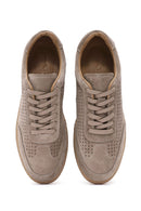 Men's Beige Lace-Up Suede Leather Sneaker | Derimod Men's Beige Lace-Up Suede Leather Sneaker | Derimod