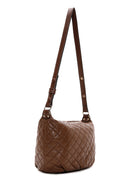 Women's Tan Quilted Shoulder Bag | Derimod Women's Tan Quilted Shoulder Bag | Derimod