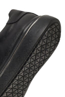 Men's Black Lace-Up Thick-Soled Leather Sneaker | Derimod Men's Black Lace-Up Thick-Soled Leather Sneaker | Derimod