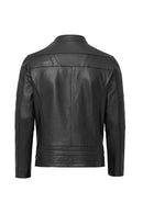 Howard Men's Black Leather Jacket | Derimod Howard Men's Black Leather Jacket | Derimod