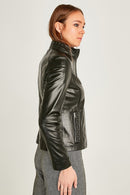 Grace Women's Leather Jacket | Derimod Grace Women's Leather Jacket | Derimod