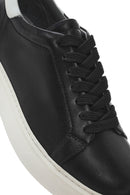 Erkek Siyah Bağcıklı Kalın Tabanlı Deri Sneaker | Derimod Erkek Siyah Bağcıklı Kalın Tabanlı Deri Sneaker | Derimod