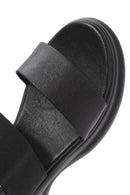 Women's Black Thick-Sole Leather Sandals | Derimod Women's Black Thick-Sole Leather Sandals | Derimod