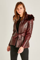 Carmela Women's Leather Jacket | Derimod Carmela Women's Leather Jacket | Derimod