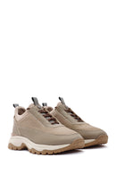 Erkek Vizon Bağcıklı Nubuk Deri Sneaker | Derimod Erkek Vizon Bağcıklı Nubuk Deri Sneaker | Derimod