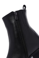 Women's Black Leather Zippered Boots | Derimod Women's Black Leather Zippered Boots | Derimod