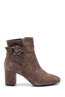 Women's Heeled Suede Leather Boots | Derimod Women's Heeled Suede Leather Boots | Derimod