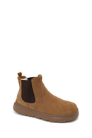 Male Camel Thick-Soled Suede Chelsea Boots | Derimod Male Camel Thick-Soled Suede Chelsea Boots | Derimod