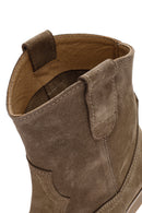 Women's Mink Suede Leather Cowboy Boots | Derimod Women's Mink Suede Leather Cowboy Boots | Derimod