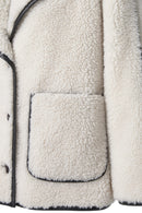 Valley Women's Beige Double Breasted Teddy Coat | Derimod Valley Women's Beige Double Breasted Teddy Coat | Derimod