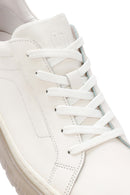 Erkek Beyaz Bağcıklı Deri Sneaker | Derimod Erkek Beyaz Bağcıklı Deri Sneaker | Derimod