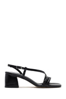Kadın Siyah Bilekten Bantlı Kısa Kalın Topuklu Sandalet | Derimod Kadın Siyah Bilekten Bantlı Kısa Kalın Topuklu Sandalet | Derimod
