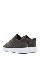 Men's Gray Lace-Up Suede Leather Sneaker | Derimod Men's Gray Lace-Up Suede Leather Sneaker | Derimod