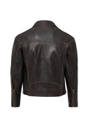 Lugano Kadın Kahverengi Vintage Biker Deri Ceket | Derimod Lugano Kadın Kahverengi Vintage Biker Deri Ceket | Derimod