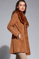 Rhoda Women's Suede Leather Jacket | Derimod Rhoda Women's Suede Leather Jacket | Derimod