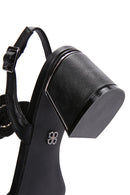 Women's Black Braided Chunky Low Heel Sandals | Derimod Women's Black Braided Chunky Low Heel Sandals | Derimod