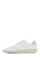 Women's White Lace-Up Leather Sneaker | Derimod Women's White Lace-Up Leather Sneaker | Derimod