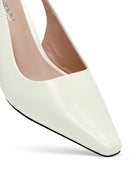 Women's Cream Slingback Low Thin Heel Leather Shoes | Derimod Women's Cream Slingback Low Thin Heel Leather Shoes | Derimod