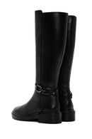Woman Black Zippered Buckle Detail Leather Casual Boots | Derimod Woman Black Zippered Buckle Detail Leather Casual Boots | Derimod