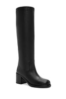 Women's Black Thick Heel Leather Boots | Derimod Women's Black Thick Heel Leather Boots | Derimod