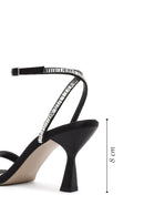 Women's Black Ankle Buckle Stoned Thin Heel Sandals | Derimod Women's Black Ankle Buckle Stoned Thin Heel Sandals | Derimod