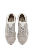 Women's Beige Suede Leather Sneaker | Derimod Women's Beige Suede Leather Sneaker | Derimod