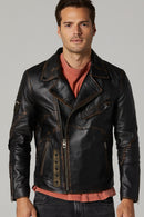 Cobain Men's Leather Jacket | Derimod Cobain Men's Leather Jacket | Derimod