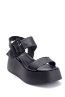Women's High-Sole Leather Sandals | Derimod Women's High-Sole Leather Sandals | Derimod