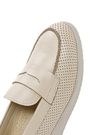 Kadın Krem Dolgu Topuklu Deri Comfort Loafer | Derimod Kadın Krem Dolgu Topuklu Deri Comfort Loafer | Derimod