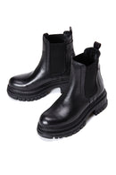 Women's Black Leather Thick Soled Chelsea Boots | Derimod Women's Black Leather Thick Soled Chelsea Boots | Derimod