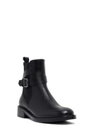 Woman Black Zippered Leather Boat | Derimod Woman Black Zippered Leather Boat | Derimod