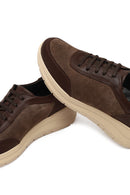 Kadın Kahverengi Bağcıklı Kalın Tabanlı Deri Sneaker | Derimod Kadın Kahverengi Bağcıklı Kalın Tabanlı Deri Sneaker | Derimod