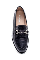 Women's Leather Crocodile Pattern Loafer | Derimod Women's Leather Crocodile Pattern Loafer | Derimod